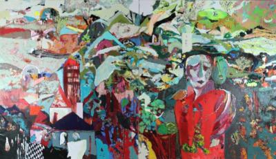 The Sad Poet | 2022 | mixed media on canvas | 170x294 cm