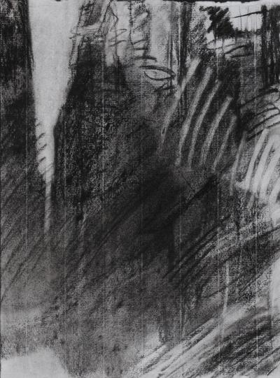 In the past awaits the shadow | 2009 | Charcoal on paper | 35x26 cm |