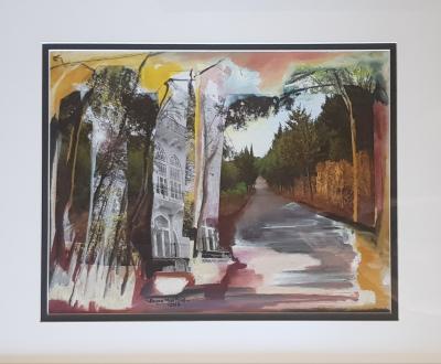 Between Shadow and Trajectory 1 | 2024 | 56 x 66 cm | Oil & mixed media on cardboard