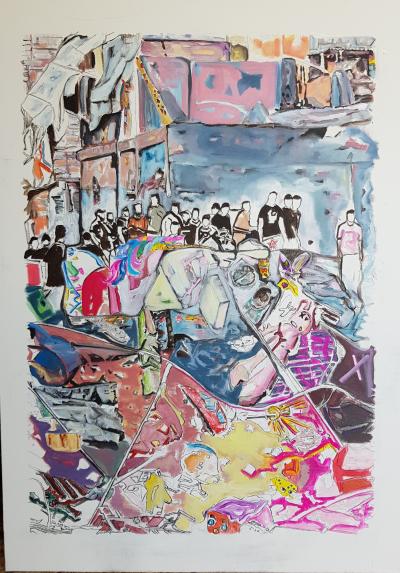 A Unicorn’s Lament | 2025 | Acrylic on Canvas | 100 x 70 cm