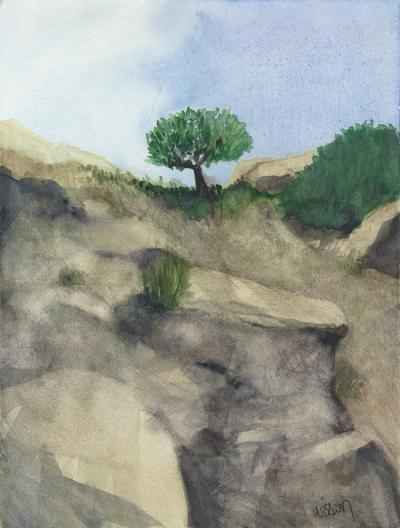 Landscape | 2021 | watercolor on gessoed paper | 35x25 cm
