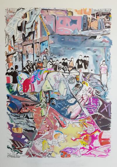 A Unicorn’s Lament | 2025 | Acrylic on Canvas | 100 x 70 cm