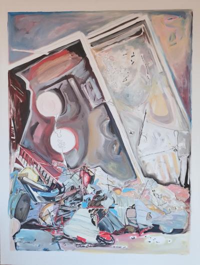 Underbelly of Beirut | 2025 | Acrylic on Canvas | 120 x 90 cm