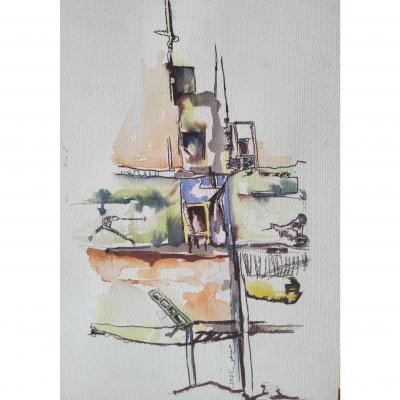 Room Without Doors | 2025 | Mixed Media on paper | 30 x 20 cm 