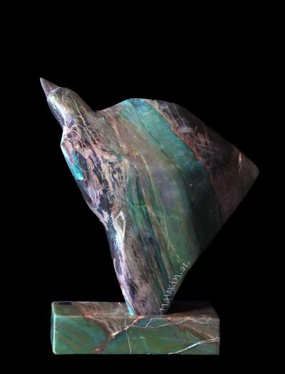 Skyward | 2021 | green marble | 20x20x6 cm