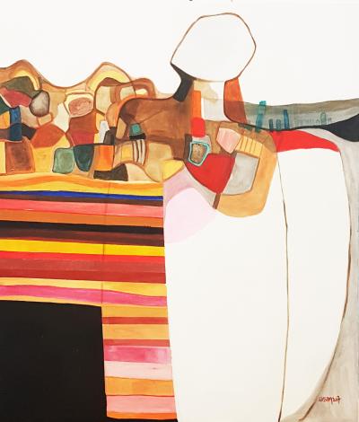 The carpet merchant,  2017,  mixed media on canvas, 120x140 cm