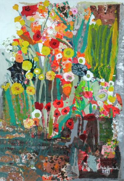 Flowers of the garden | 2021 | mixed media on paper | 100x70 cm