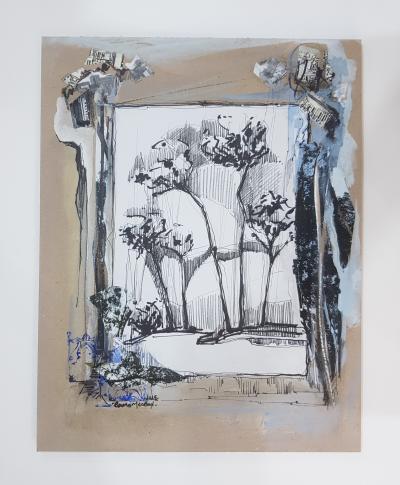 Between Roots and Lines 3 | 2025 | 58 x 48 cm each | Oil & mixed media on cardboard