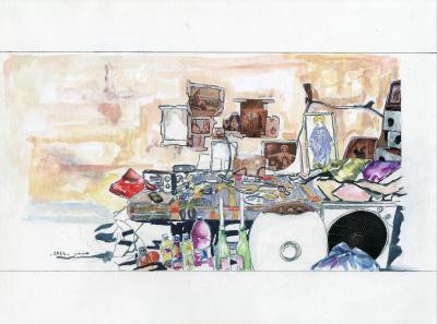 A Necessary Collection | 2024 | Watercolor and Mixed Media on paper | 46 x 60 cm