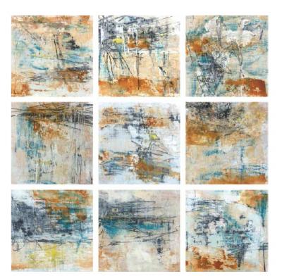 Untitled, 2020, mixed media on canvas, 15x15cm(each)
