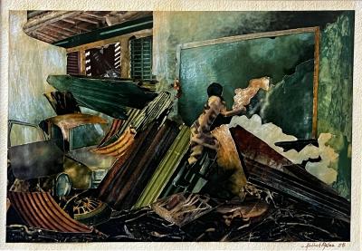Explosion | 1985 | collage on cardboard | 25x40 cm