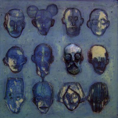 Faces 4, 2016, colored resin, 20x20 cm 