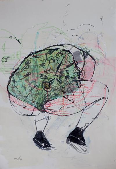 Untitled 294, mixed media on paper, 50 x 35 cm  